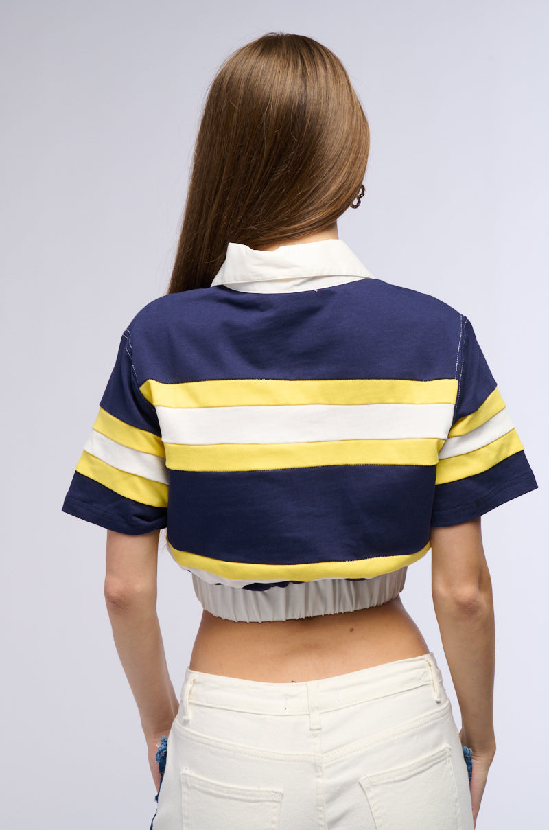 RAINA CROPPED SHORT SLEEVE COLLARED SHIRT