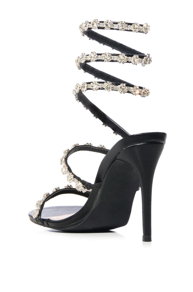 ROLLA BLACK EMBELLISHED STRAP SANDAL