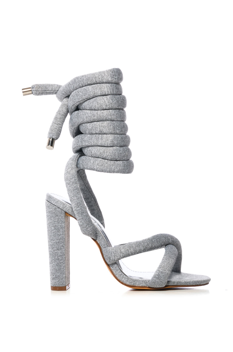 ROYALE GRAY GIANT LACE UP SANDAL