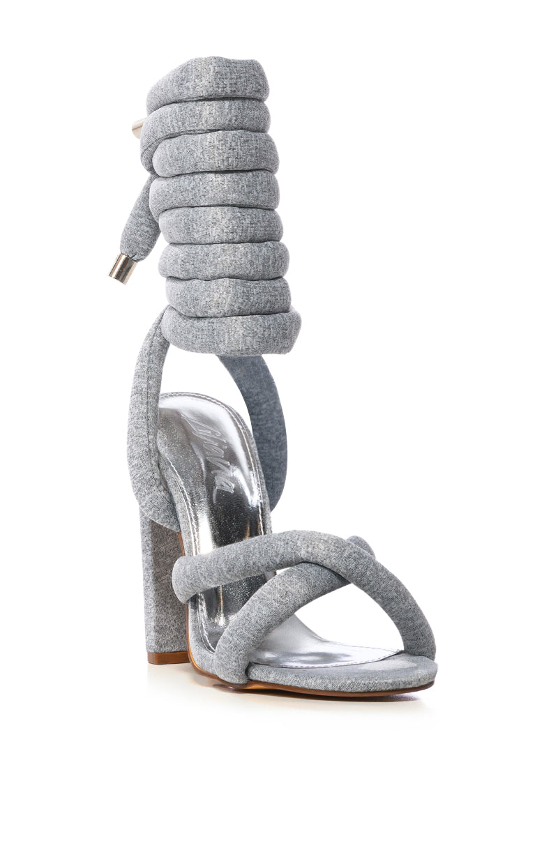 ROYALE GRAY GIANT LACE UP SANDAL