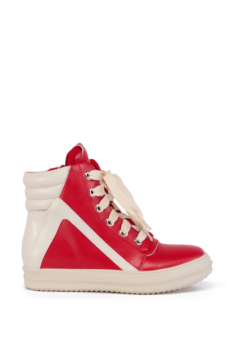 RUBY HIGH TOP SNEAKER IN RED