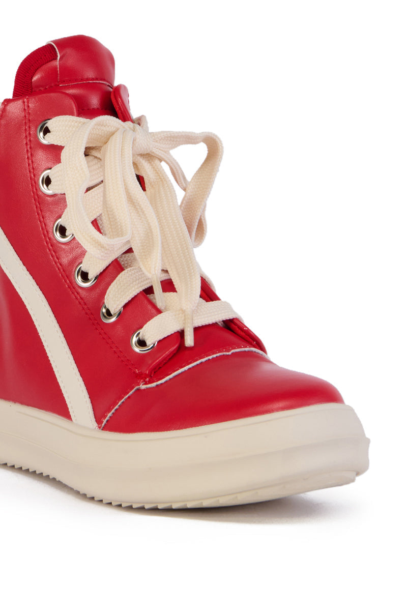 RUBY HIGH TOP SNEAKER IN RED