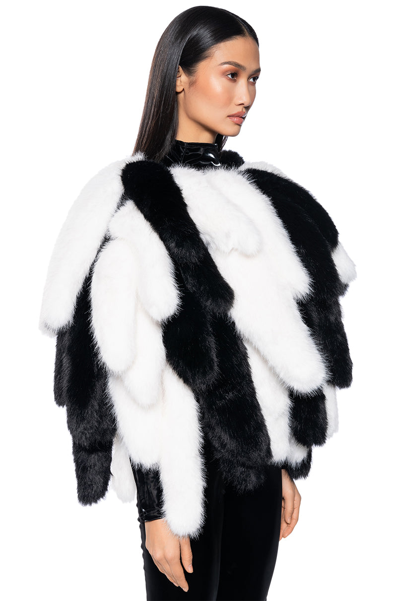 RUN THIS TOWN FAUX FUR FOX TAIL CAPE