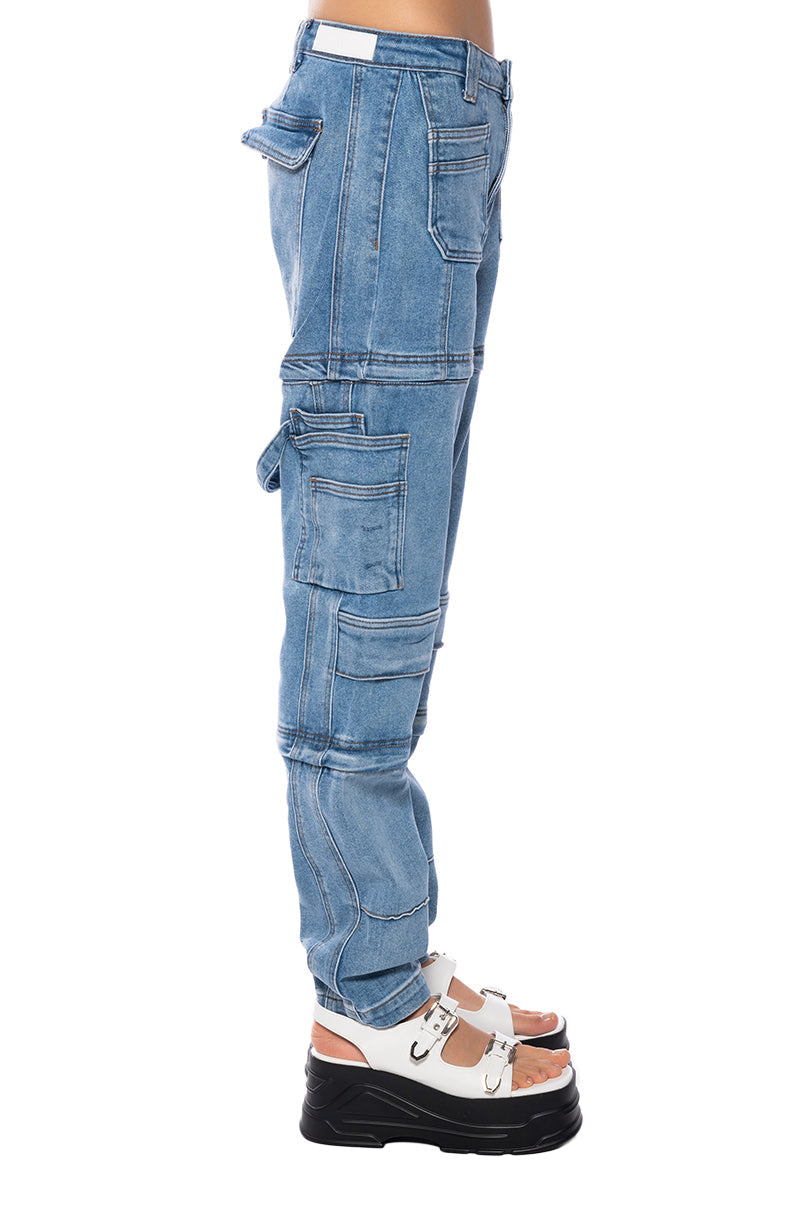 RYLEE UTILITY THREE IN ONE ZIP OFF JEANS