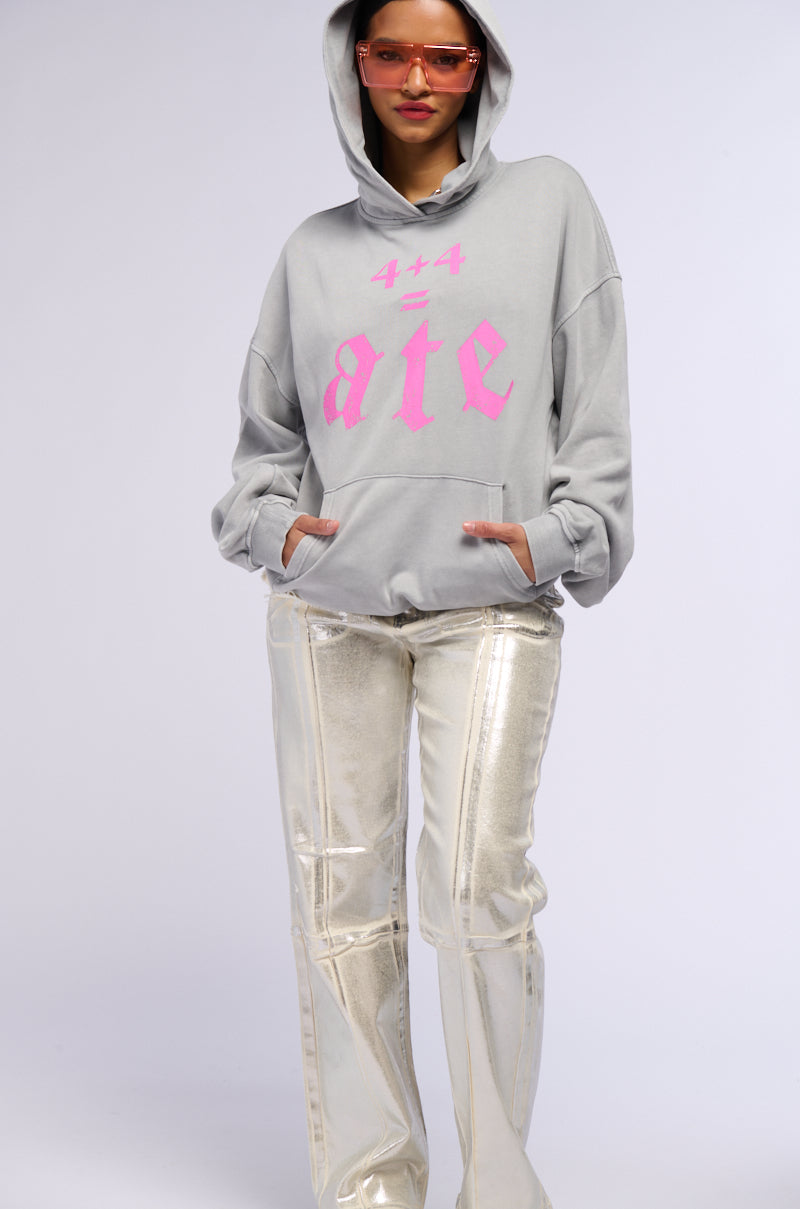 SHE ATE LONG SLEEVE GRAPHIC HOODED SWEATSHIRT