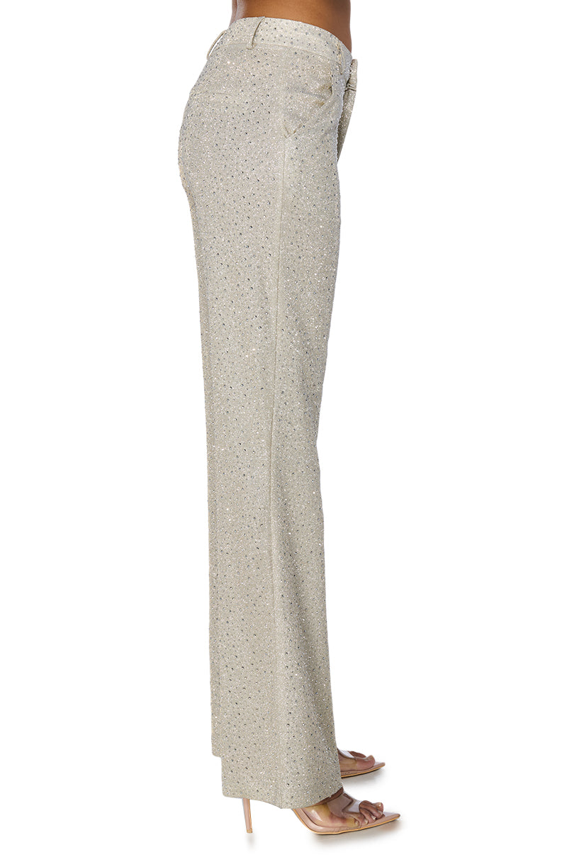 SHOW OFF SEASON EMBELLISHED TROUSER IN SILVER