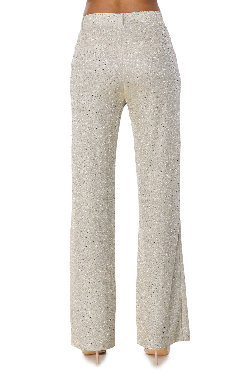 SHOW OFF SEASON EMBELLISHED TROUSER IN SILVER