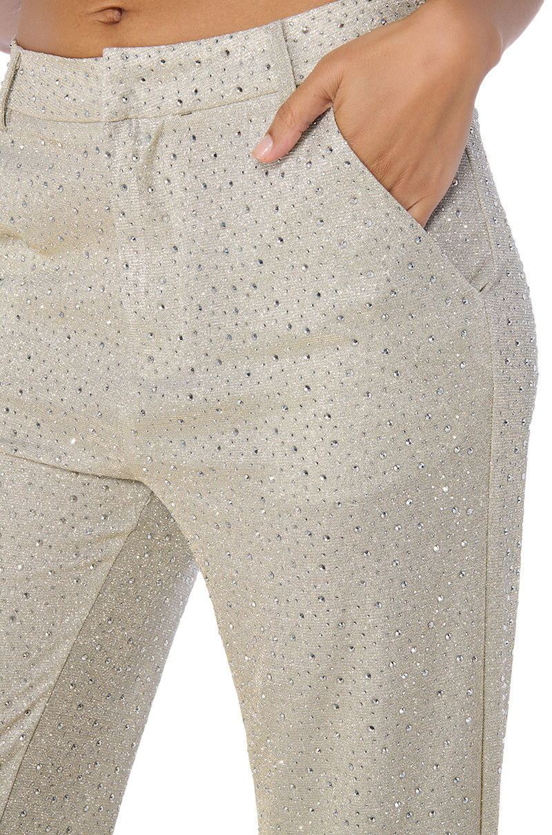 SHOW OFF SEASON EMBELLISHED TROUSER IN SILVER