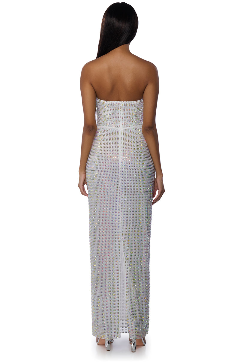 SLEEK AND SEXY RHINESTONE MAXI DRESS