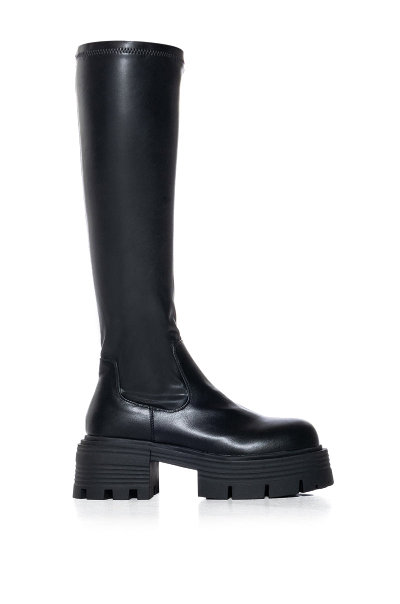 SLIM FIT AZALEA WANG LYNX BOOT WITH 4 WAY STRETCH IN BLACK