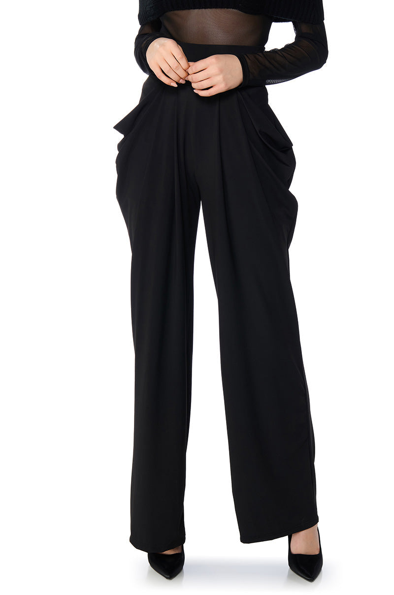 SLINKY HIGH WAIST WIDE LEG STRETCH TROUSER