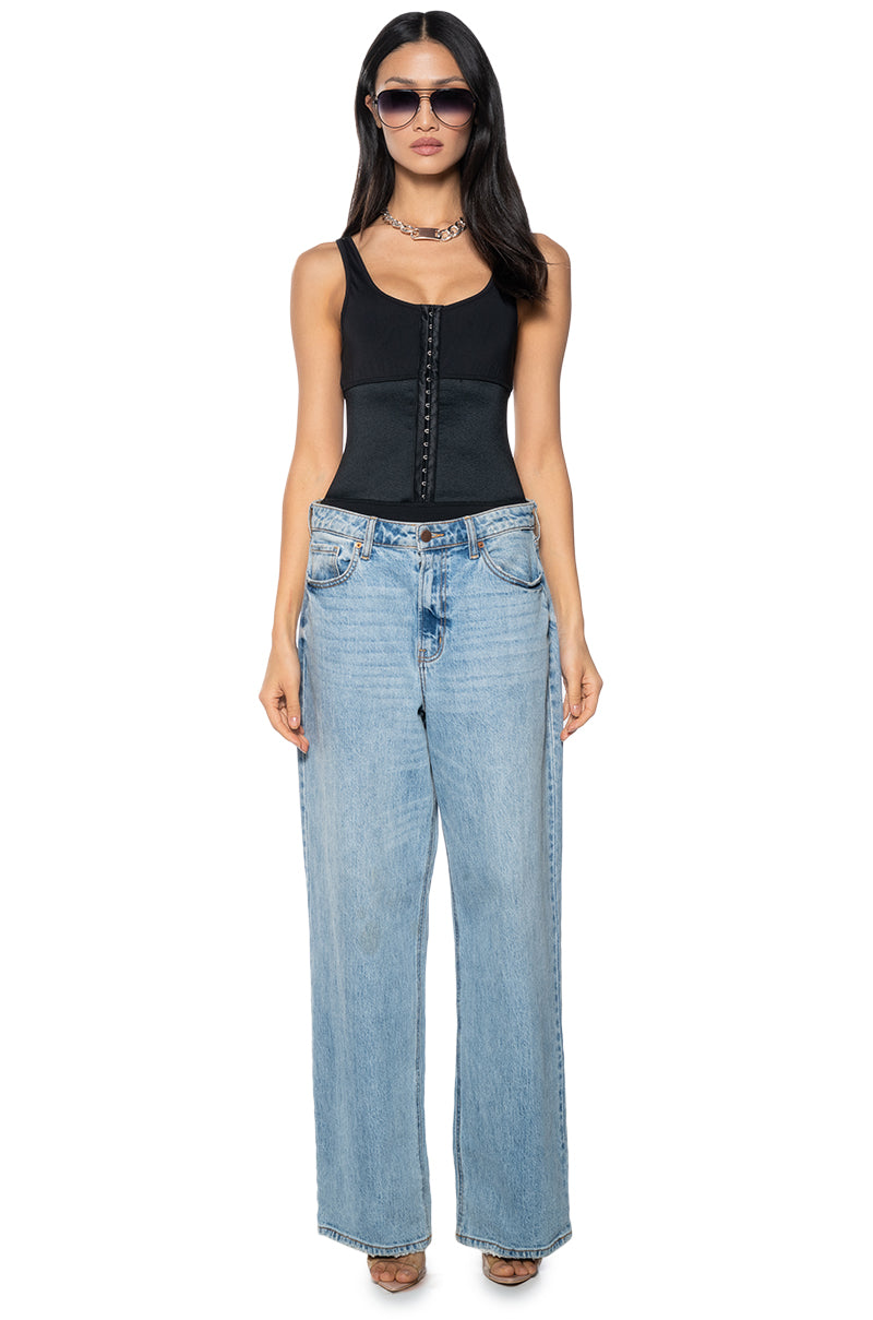 SNATCHED CORSET DETAIL SLEEVELESS BODYSUIT