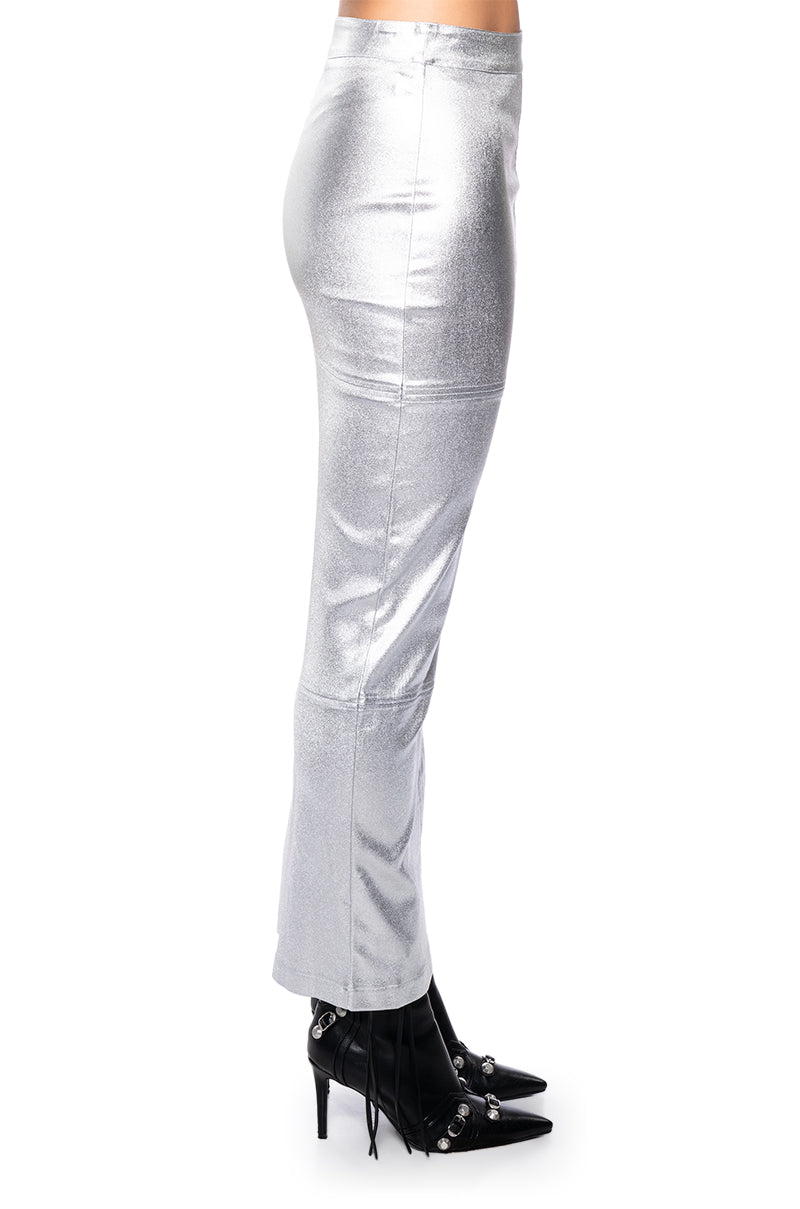 KEHLANI METALLIC MAXI SKIRT