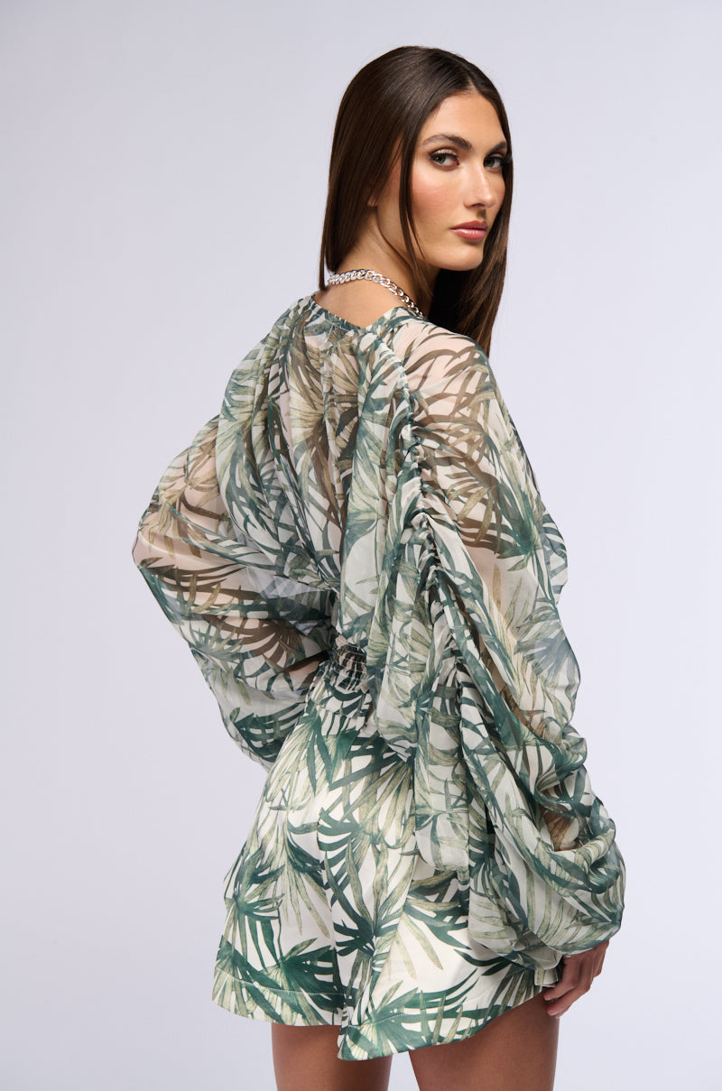 SUMMER LOVIN LEAF PRINT BLOUSE