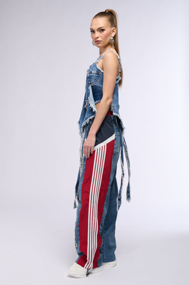 THALIA FRAYED DENIM CORSET