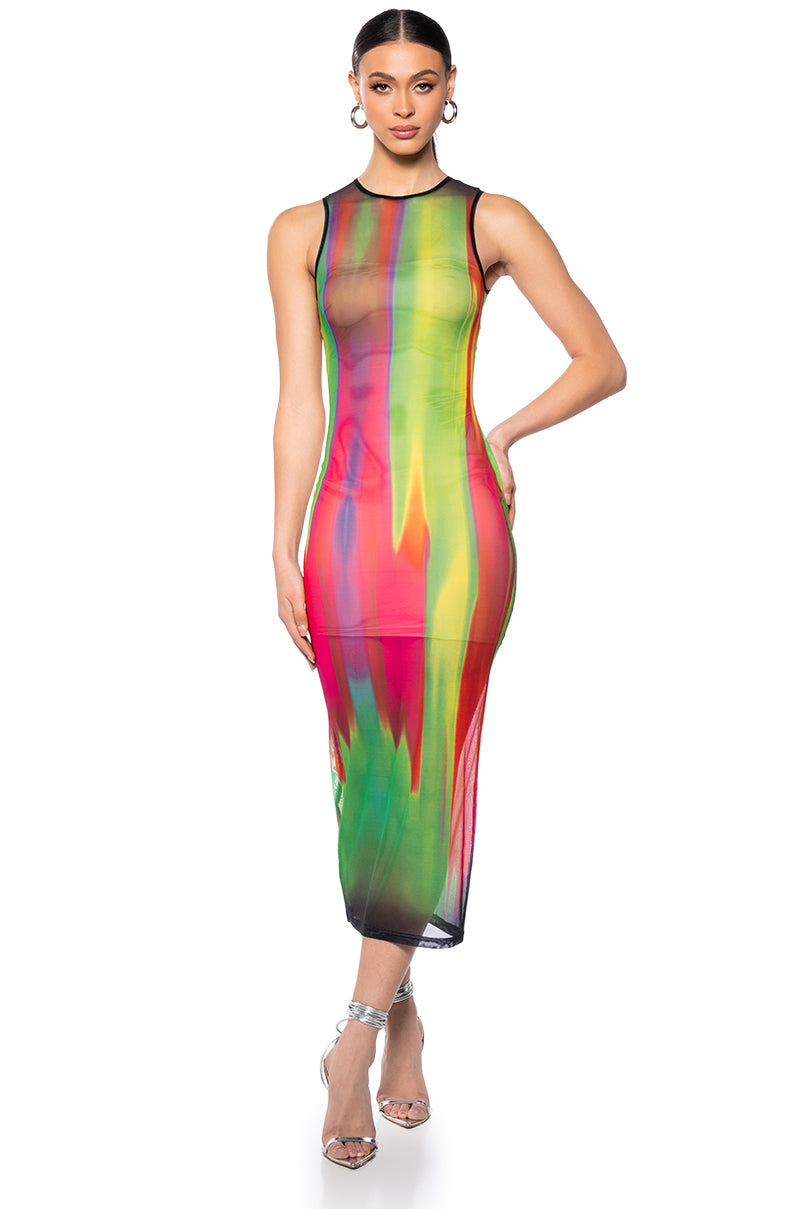 THE AFTER PARTY MESH MIDI DRESS