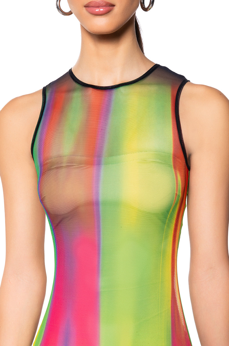 THE AFTER PARTY MESH MIDI DRESS