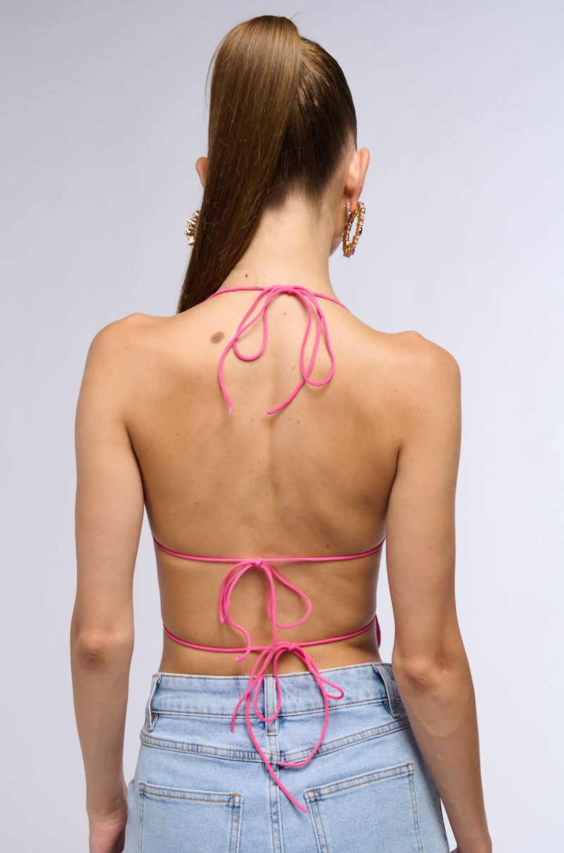 TIME TO FLY BUTTERFLY RHINESTONE TOP IN PINK MULTI