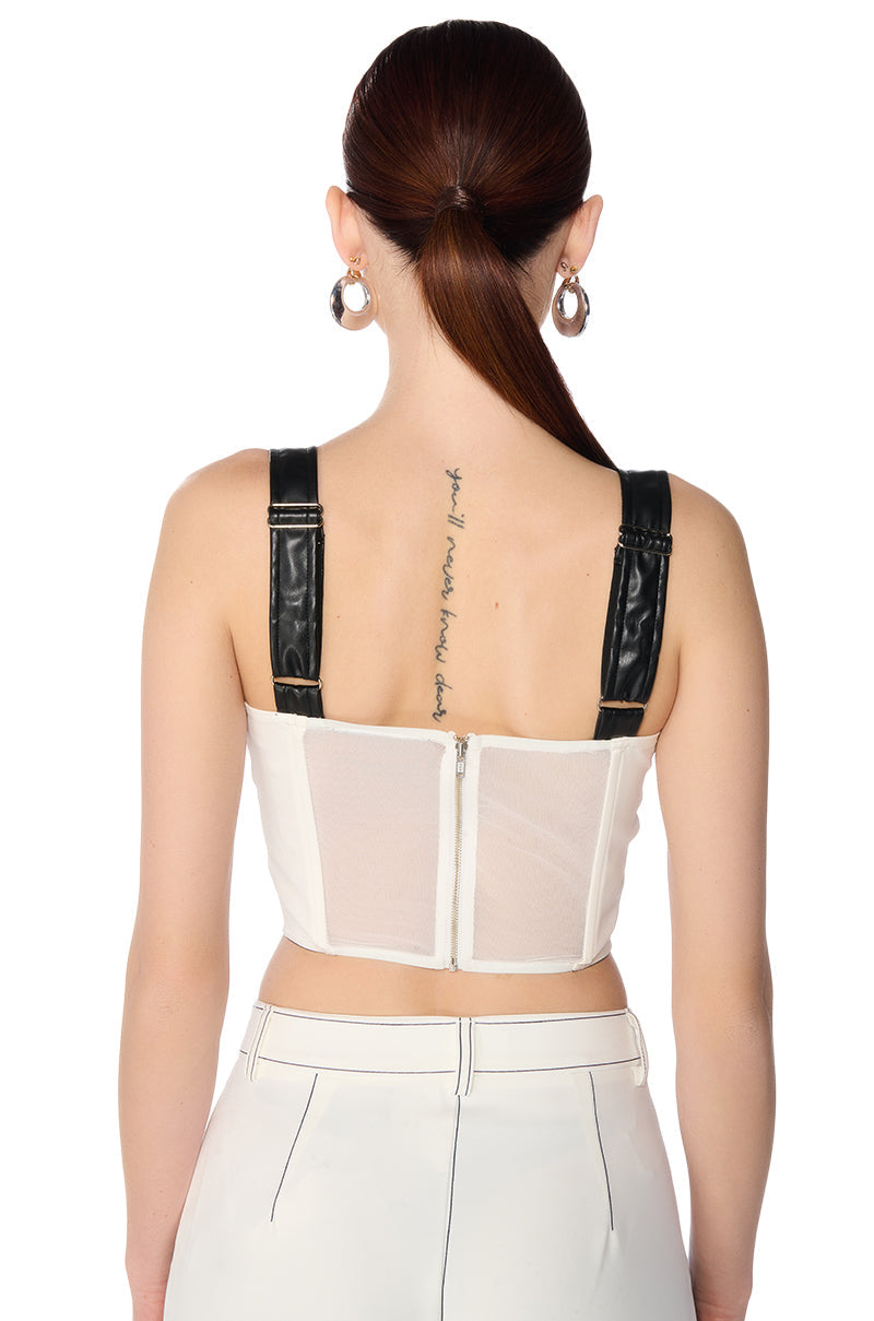 TURN ON MY CHARM SLEEVELESS CORSET TOP