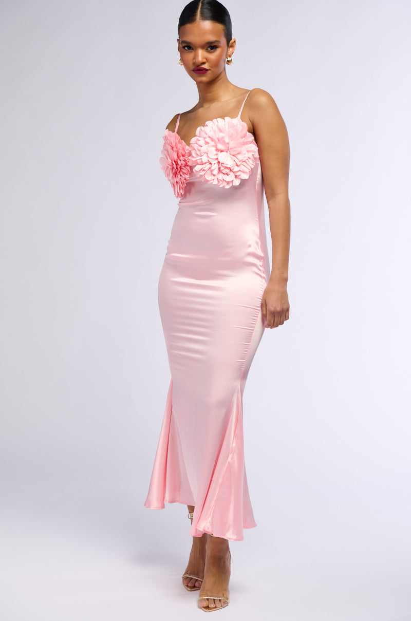 VA VA VOOM SATIN MAXI DRESS
