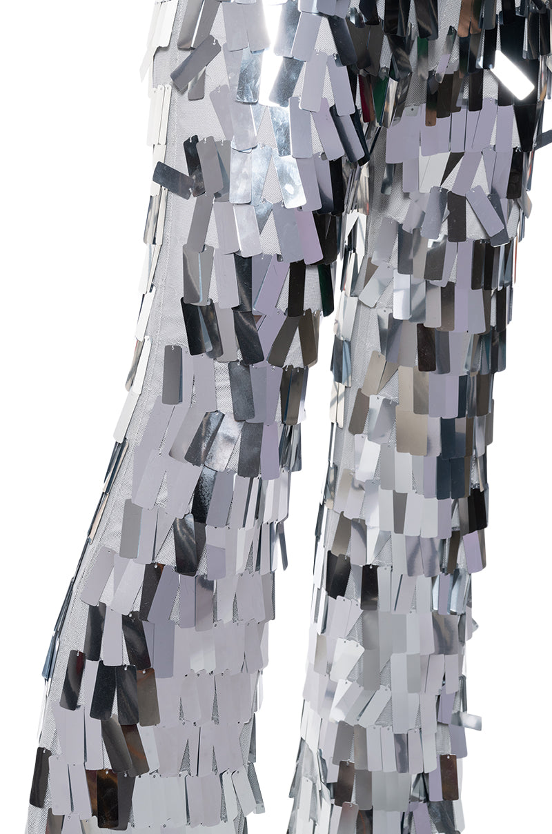 VAL STRETCH SEQUIN PANT IN SILVER