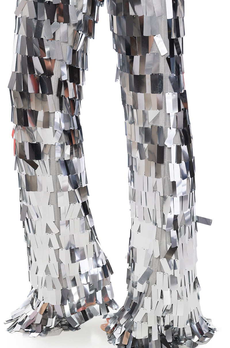 VAL STRETCH SEQUIN PANT IN SILVER