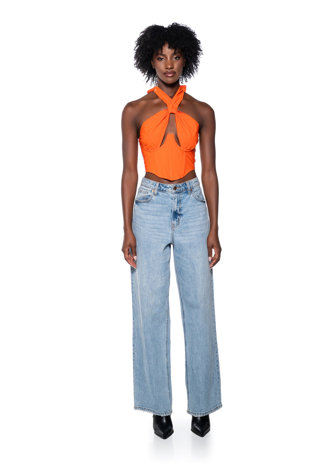 VIOLET GIRL CUT OUT HALTER TOP