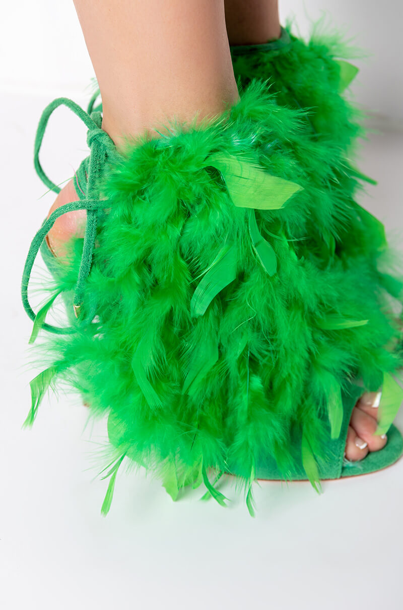 WHAT DREAMS ARE MADE OF FEATHER STILETTO SANDAL