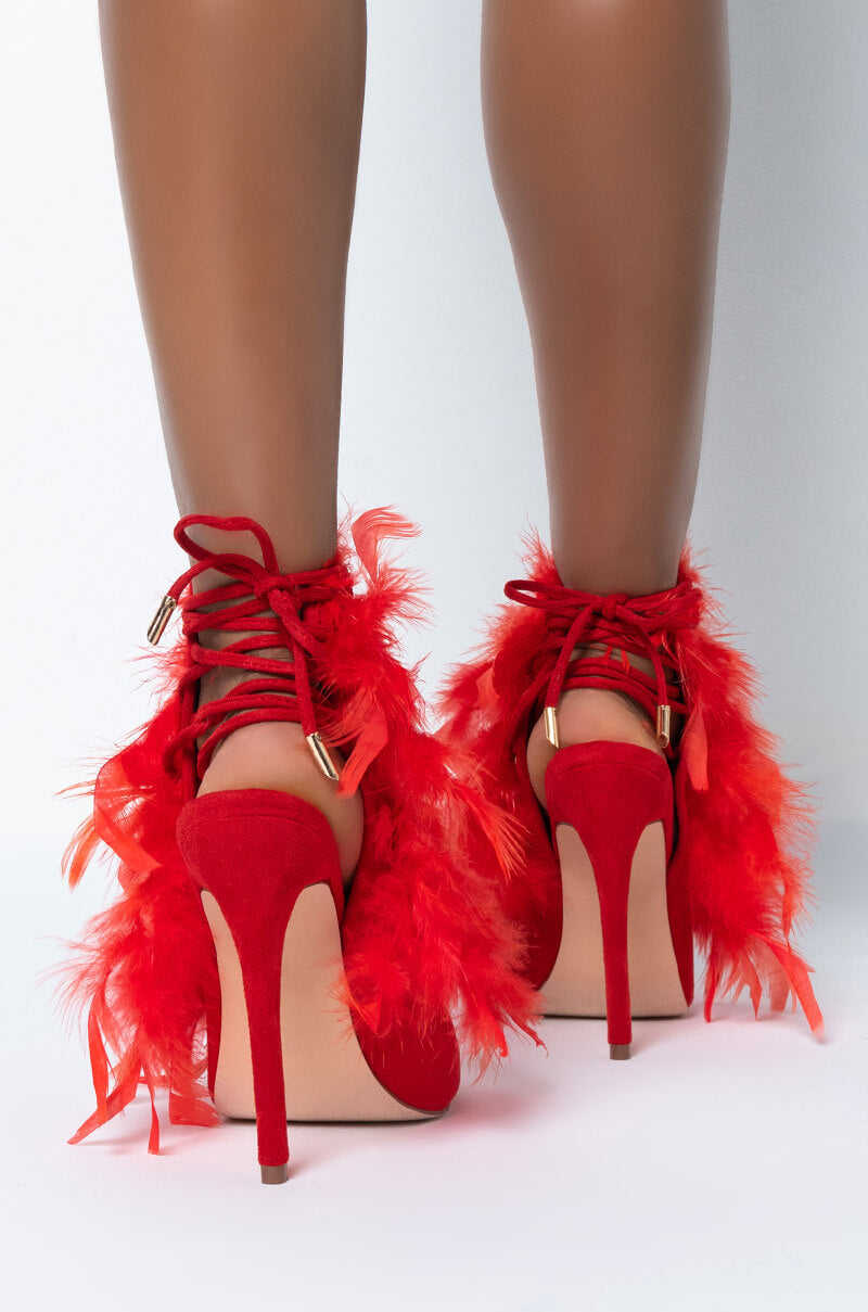 WHAT DREAMS ARE MADE OF FEATHER STILETTO SANDAL