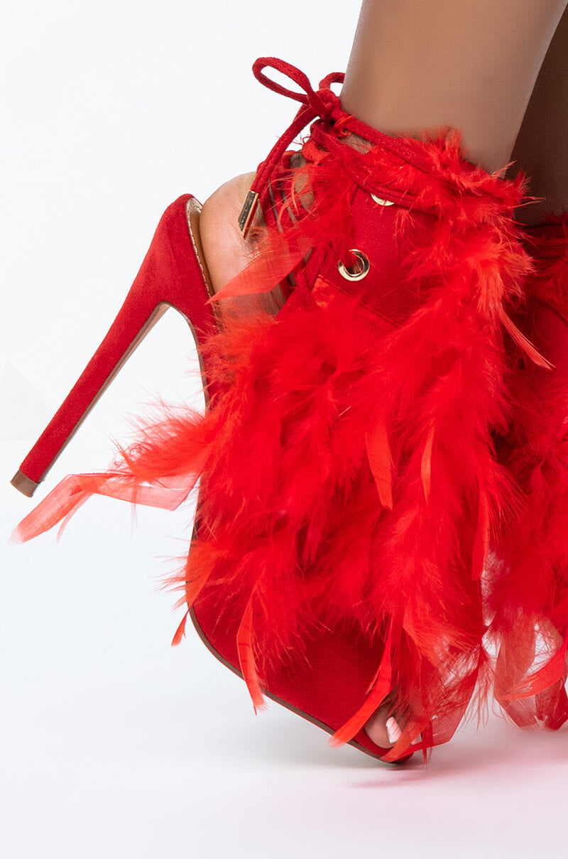 WHAT DREAMS ARE MADE OF FEATHER STILETTO SANDAL