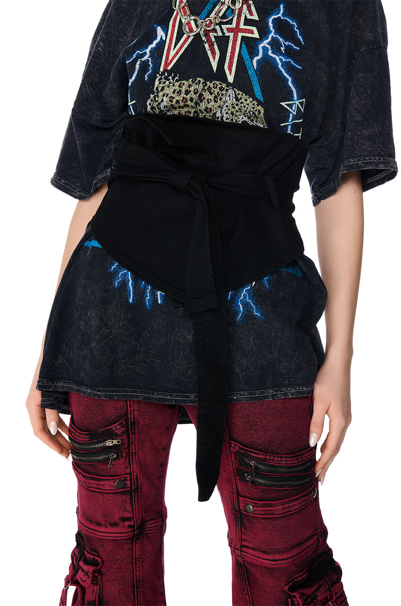 WHATS GOOD DENIM BELT IN BLACK